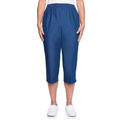 Petite Alfred Dunner Pull-On Denim Capri Pants