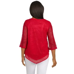 Petite Alfred Dunner Popcorn Knit Top -Alfred Dunner Shop 5254617 ALT