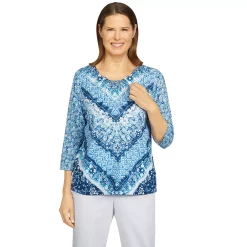 Women's Alfred Dunner Print Top -Alfred Dunner Shop 5254722 Blue
