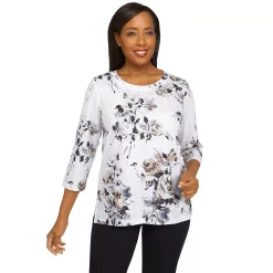 Women's Alfred Dunner Print Top -Alfred Dunner Shop 5254722 Tan Floral