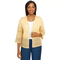 Women's Alfred Dunner Pointelle Cardigan Sweater