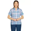 Women's Alfred Dunner Burnout Plaid Woven Shirt