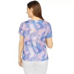 Women's Alfred Dunner Animal Tie Dye Knit Top -Alfred Dunner Shop 5598700 ALT