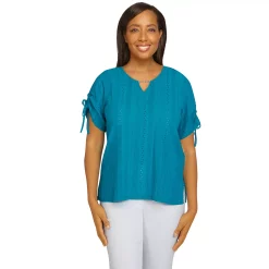 Women's Alfred Dunner Eyelet Top -Alfred Dunner Shop 5598701 Peacock