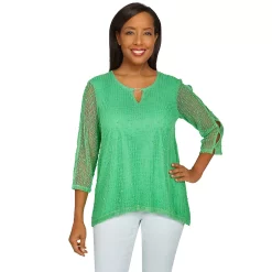 Women's Alfred Dunner Popcorn Knit Top -Alfred Dunner Shop 5598702 Lime