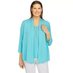 Women's Alfred Dunner Onion Skin Two for One Top -Alfred Dunner Shop 5598703 Aqua