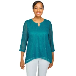 Plus Size Alfred Dunner Popcorn Knit Top 10 Plus Size Alfred Dunner Popcorn Knit Top -Alfred Dunner Shop 5598727 Peacock