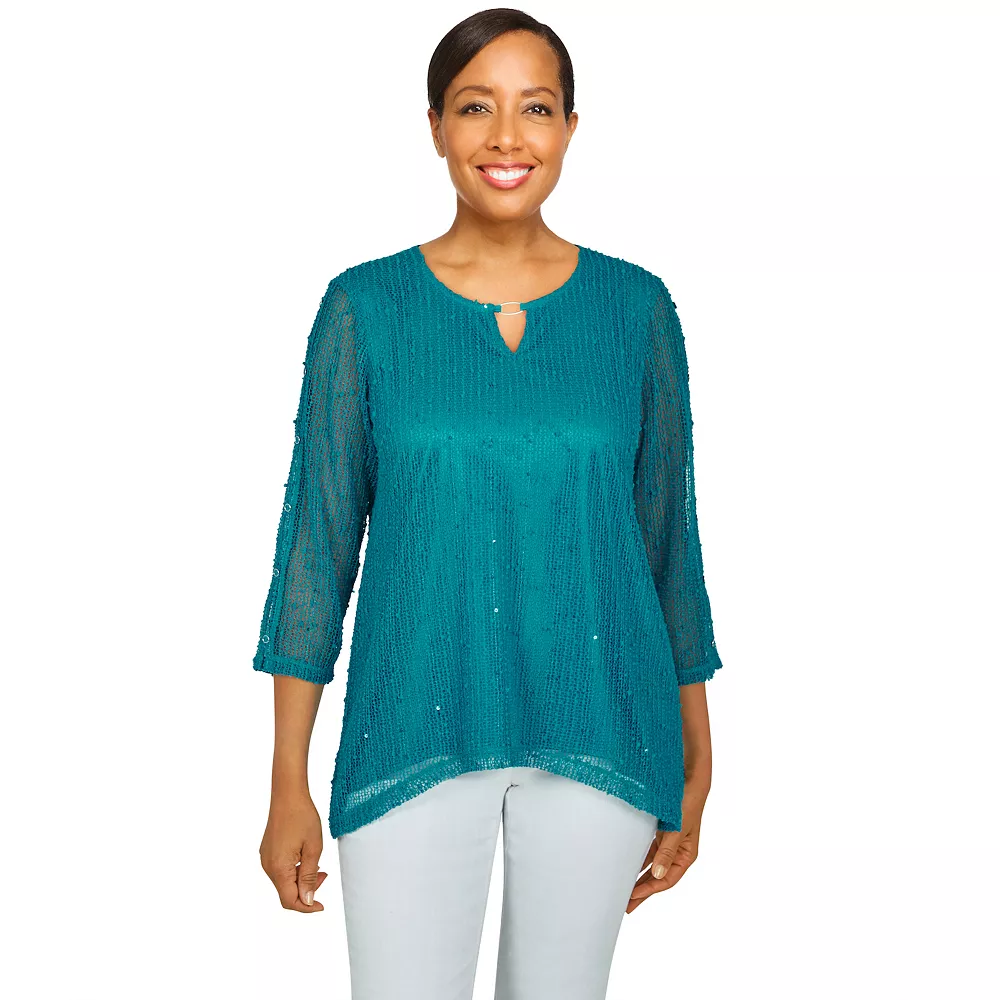 Plus Size Alfred Dunner Popcorn Knit Top 5 Plus Size Alfred Dunner Popcorn Knit Top - Image 5