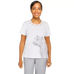 Women's Alfred Dunner Cutout Cheetah Top