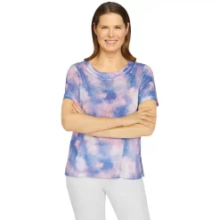 Petite Alfred Dunner Animal Tie Dye Knit Top