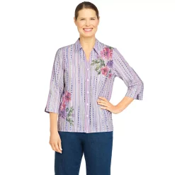 Women's Alfred Dunner Asymmetric Floral Woven Top