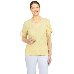 Plus Alfred Dunner Eyelet Knit Top