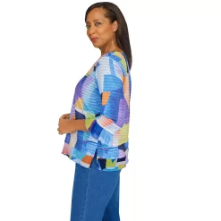 Petite Alfred Dunner Colorblock Mesh Trim Top -Alfred Dunner Shop 5608763 ALT3