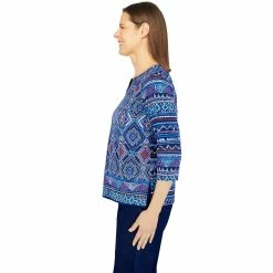 Petite Alfred Dunner Mosaic Diamond Border Top -Alfred Dunner Shop 5608764 ALT3