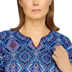 Petite Alfred Dunner Mosaic Diamond Border Top -Alfred Dunner Shop 5608764 ALT4