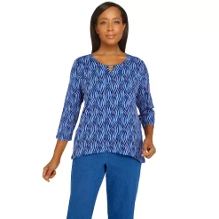 Women's Alfred Dunner Diamond Textured Print Top