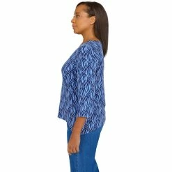 Women's Alfred Dunner Diamond Textured Print Top -Alfred Dunner Shop 5624189 ALT2