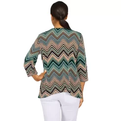 Women's Alfred Dunner Classics Chevron Puff Print Top -Alfred Dunner Shop 5721170 ALT
