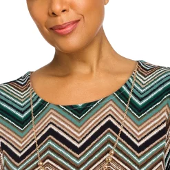 Women's Alfred Dunner Classics Chevron Puff Print Top -Alfred Dunner Shop 5721170 ALT4