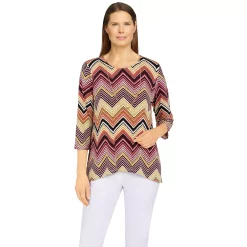 Women's Alfred Dunner Classics Chevron Puff Print Top
