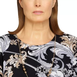 Women's Alfred Dunner Classics Floral Scroll Puff Print Top -Alfred Dunner Shop 5721172 ALT4