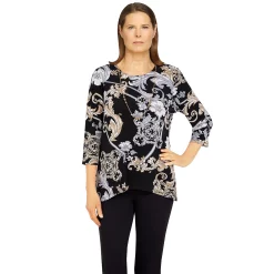 Women's Alfred Dunner Classics Floral Scroll Puff Print Top