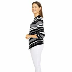 Women's Alfred Dunner Classics Chevron Texture Sweater -Alfred Dunner Shop 5721179 ALT3
