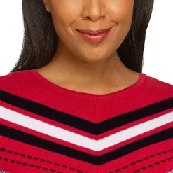 Women's Alfred Dunner Classics Chevron Texture Sweater -Alfred Dunner Shop 5721179 ALT4