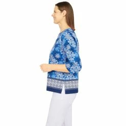 Women's Alfred Dunner Classics Snowflake Border Top 10 Women's Alfred Dunner Classics Snowflake Border Top -Alfred Dunner Shop 5721182 ALT3