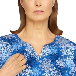 Women's Alfred Dunner Classics Snowflake Border Top 11 Women's Alfred Dunner Classics Snowflake Border Top -Alfred Dunner Shop 5721182 ALT4