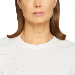 Women's Alfred Dunner Classics Asymmetric Floral Pullover -Alfred Dunner Shop 5721186 ALT4