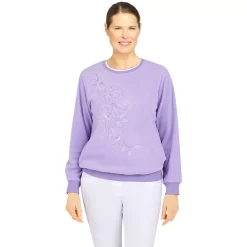 Women's Alfred Dunner Classics Asymmetric Floral Pullover -Alfred Dunner Shop 5721186 Lilac