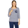 Women's Alfred Dunner Newport Striped Sailboat Mixed Print Knit Top