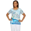 Women's Alfred Dunner Newport Scenic Lattice Knit Top