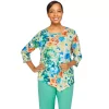 Women's Alfred Dunner Newport Floral Asymmetrical Top