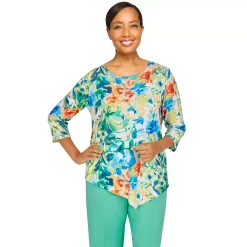 Women's Alfred Dunner Newport Floral Asymmetrical Top