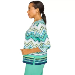 Women's Alfred Dunner Newport Chevron Print Top -Alfred Dunner Shop 5721571 ALT2