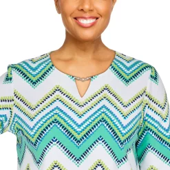 Women's Alfred Dunner Newport Chevron Print Top -Alfred Dunner Shop 5721571 ALT4
