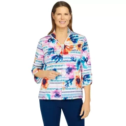 Women's Alfred Dunner Calypso Floral Striped Jacket