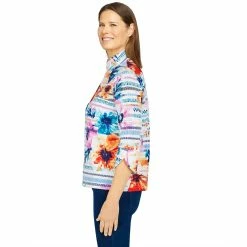 Women's Alfred Dunner Calypso Floral Striped Jacket 7 Women's Alfred Dunner Calypso Floral Striped Jacket -Alfred Dunner Shop 5721576 ALT2