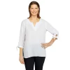 Women's Alfred Dunner Portofino Gauze Embroidered Shirt