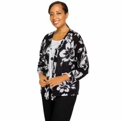 Women's Alfred Dunner Portofino Floral Two-for-One Top -Alfred Dunner Shop 5721604 ALT3