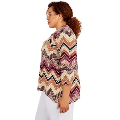 Plus Size Alfred Dunner Classics Chevron Puff Print Top -Alfred Dunner Shop 5722146 ALT3