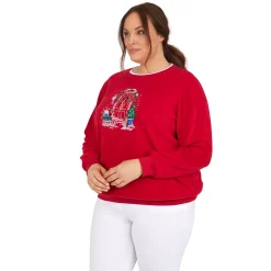 Plus Size Alfred Dunner Classics Festive Center Door Pullover -Alfred Dunner Shop 5722180 ALT2