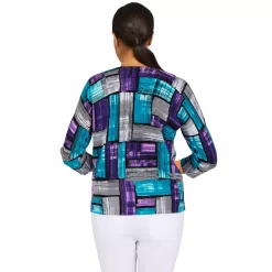 Petite Alfred Dunner Classics Colorblock Top -Alfred Dunner Shop 5723817 ALT