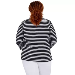 Petite Alfred Dunner Classics Wreath Stripe Top -Alfred Dunner Shop 5723822 ALT