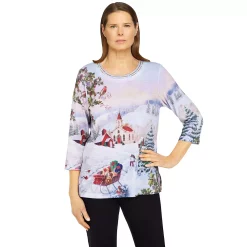 Petite Alfred Dunner Classics Scenic Top