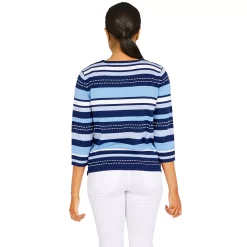 Petite Alfred Dunner Classics Chevron Texture Sweater -Alfred Dunner Shop 5723830 ALT