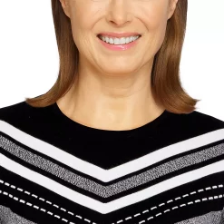 Petite Alfred Dunner Classics Chevron Texture Sweater -Alfred Dunner Shop 5723830 ALT4