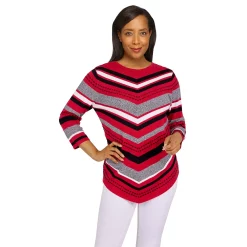 Petite Alfred Dunner Classics Chevron Texture Sweater